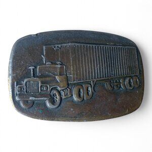 Vintage big rig trucker belt buckle Tiffany Studio NY